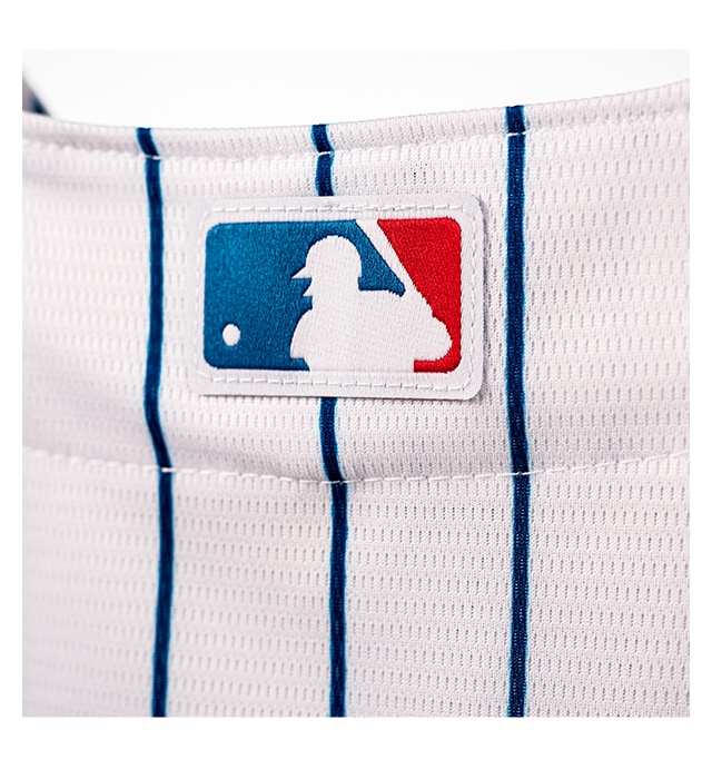 Woven MLB logo sewn-on center back neck for authenticity.