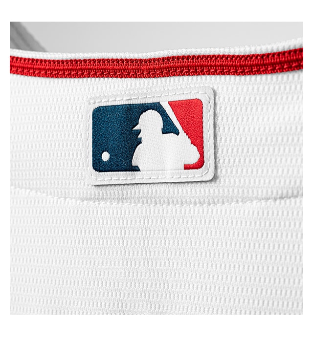 Woven MLB logo sewn-on center back neck for authenticity.