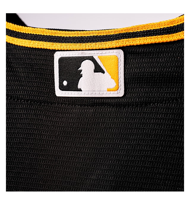 Woven MLB logo sewn-on center back neck for authenticity.