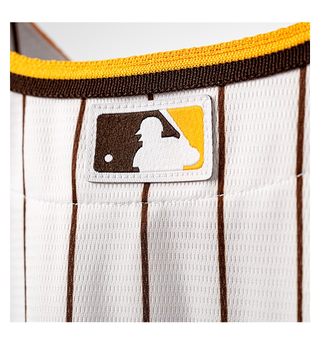 Woven MLB logo sewn-on center back neck for authenticity.
