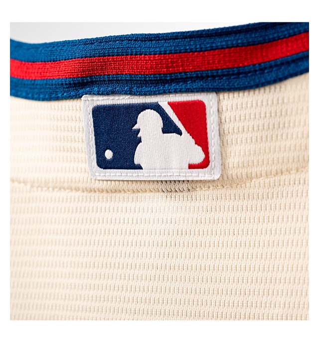Woven MLB logo sewn-on center back neck for authenticity.
