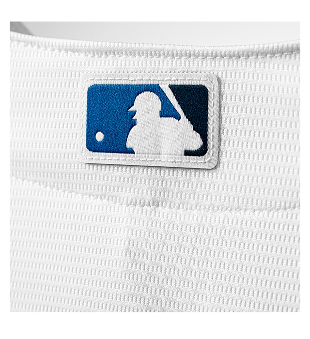 Woven MLB logo sewn-on center back neck for authenticity.