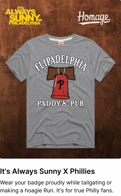 It's Always Sunny In Philadelphia x Phillies. Shop Now