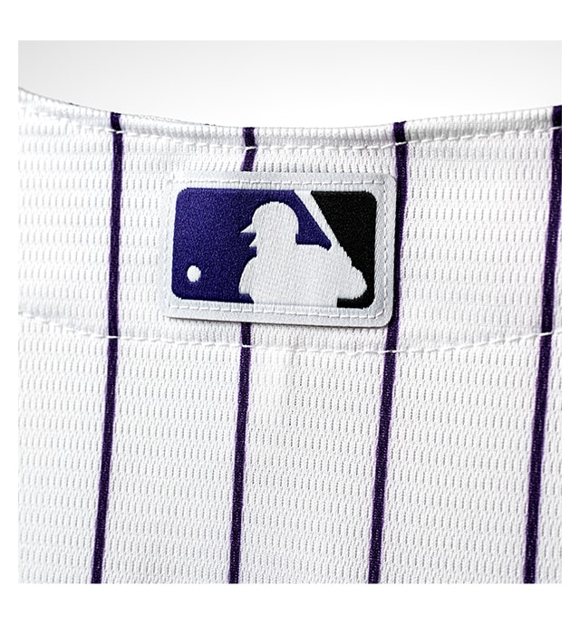 Woven MLB logo sewn-on center back neck for authenticity.