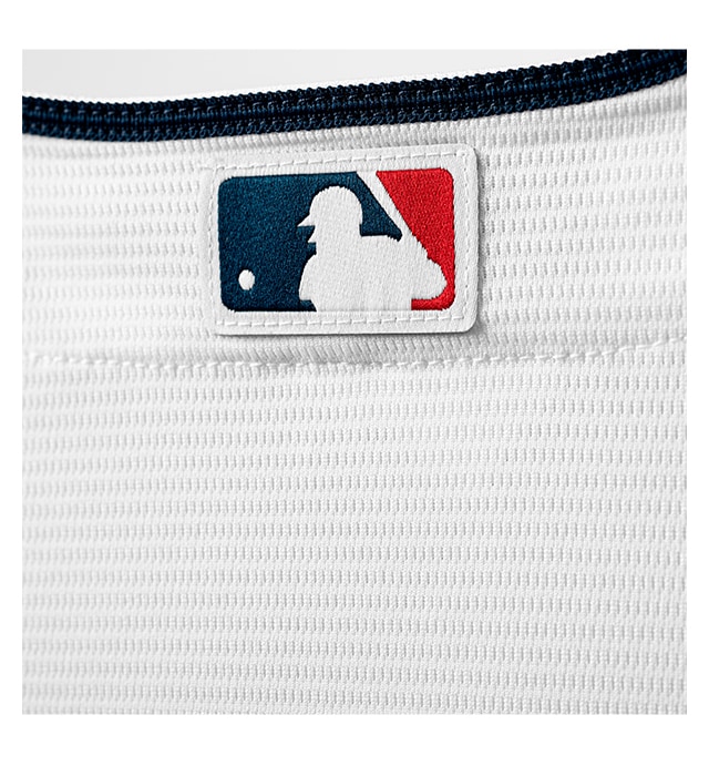 Woven MLB logo sewn-on center back neck for authenticity.