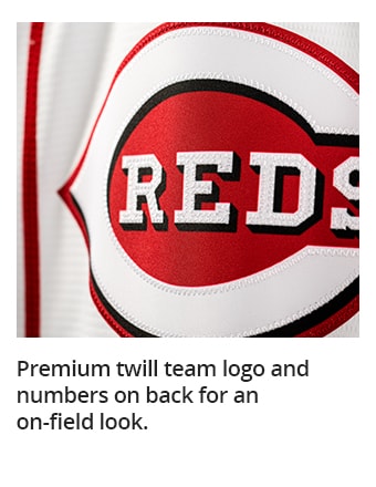 Premium twill team logo and numbers on back for an on-field look.