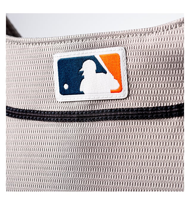 Woven MLB logo sewn-on center back neck for authenticity.