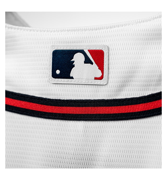Woven MLB logo sewn-on center back neck for authenticity.
