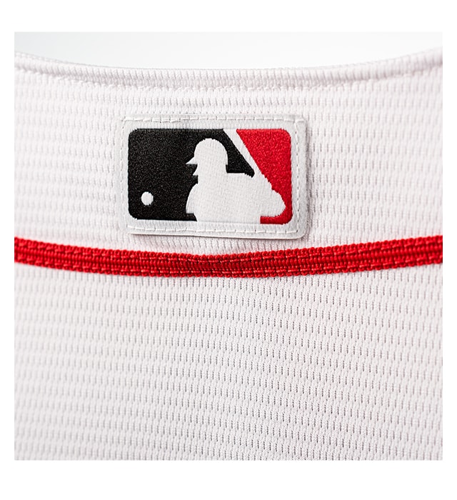 Woven MLB logo sewn-on center back neck for authenticity.