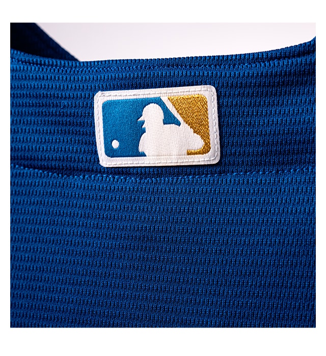 Woven MLB logo sewn-on center back neck for authenticity.