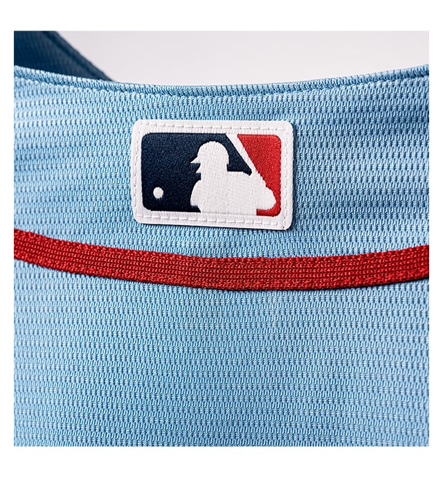 Woven MLB logo sewn-on center back neck for authenticity.