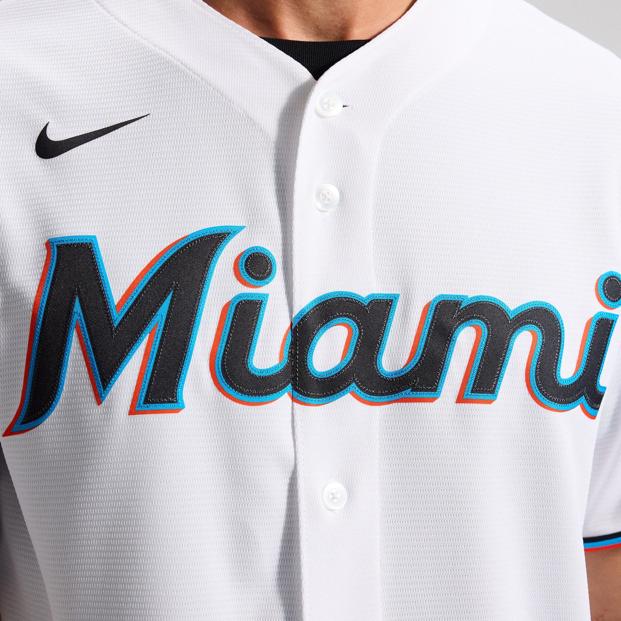 Men's Miami Marlins Liam Hicks Nike White Home Replica Jersey